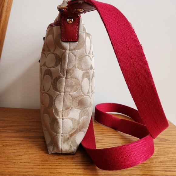 COACH MONOGRAM POPPY SIGNATURE SATIN CROSSBODY BAG - Picture 7 of 9